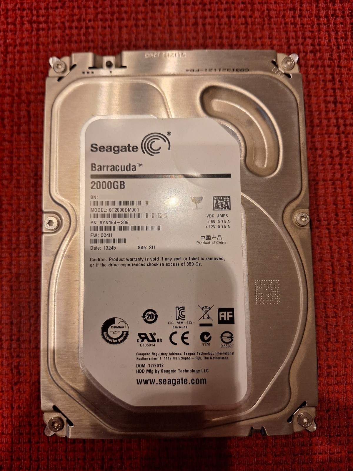 Hard Disk Seagate Barracuda 2TB (ST2000DM001) SATA 3.5"