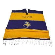 Minnesota Vikings Purple + Gold Woven Poncho Serape Unisex - One Size Fits Most