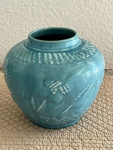 1945 Rookwood Pottery Celedon Glaze 6" Vase #6761 - Blue/Green Hue - Rare MCM
