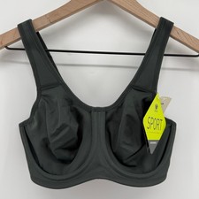 Wacoal 855170 Simone Sport Underwire Bra Gray Green 32D Full Coverage Unline New