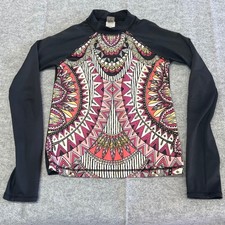 Billabong Girls Long Sleeve Rash Guard Black Mandala Print Size 8