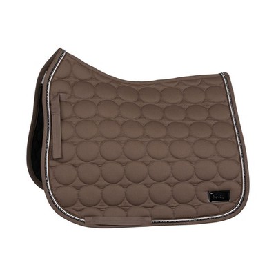 HORZE Marquess Quick-Dry Quilted Dressage Saddle Pad with Crystal Trim, Walnut