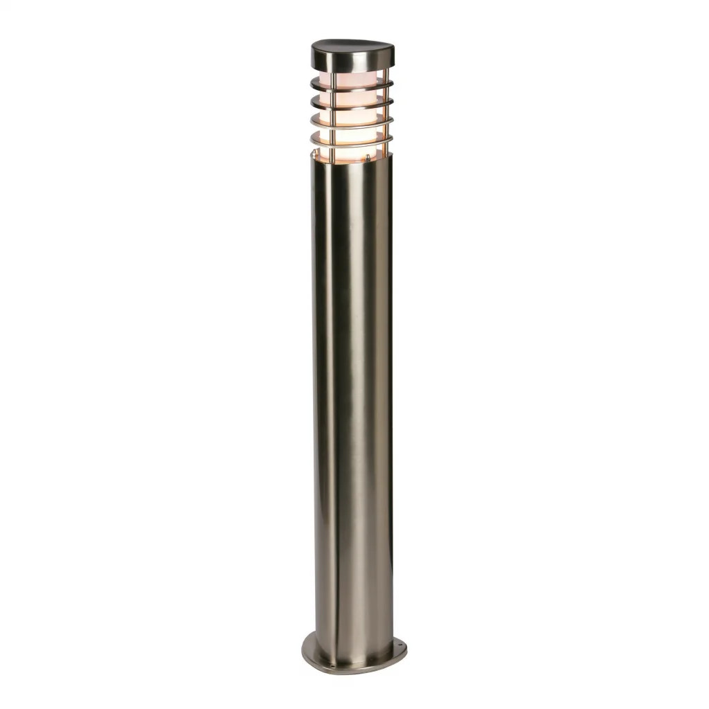 Outdoor Light Silver Bliss Bollard IP44 80cm Stainless Steel Saxby 13799