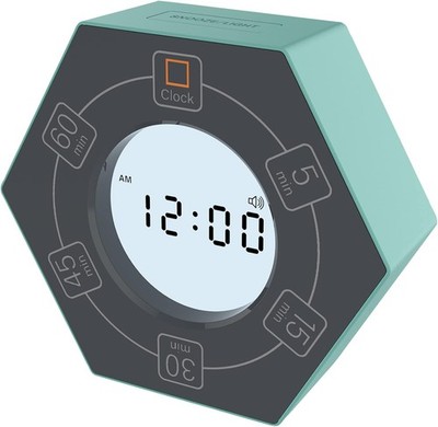 Hexagon Rotating Productivity Clock, Pomodoro Timer with 5,15, 30, 45, 60 Minute