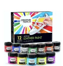 Creative Nation Leather Paint Set Sealed 12 Colors 28ml Sneaker Shoe Custom Kit