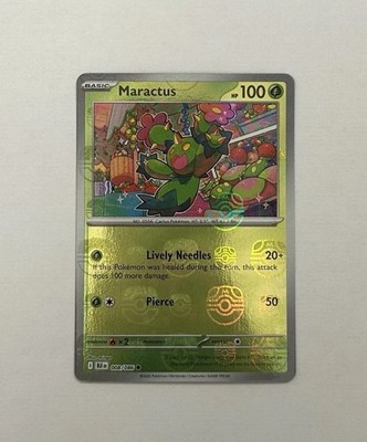 Pokémon Maractus 008/086 Masterball Reverse Holo / Black Bolt NM English