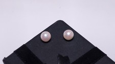 Estate 5.4mm Natural Cultured Pearl 14Kt Yellow Gold Stud Earrings 23465