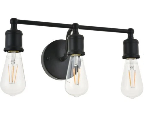 Elegant Lighting Serif LD4028W16BK Black 3-Light 15" W Bathroom Vanity Light - Picture 3 of 12