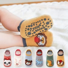 6 Pairs Non-Slip Toddler Socks with Tail Gels