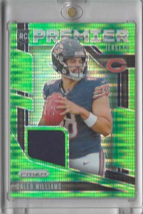 2024 Panini - Premier Jerseys Caleb Williams #PJ-CWS Neon Green Pulsar Prizm