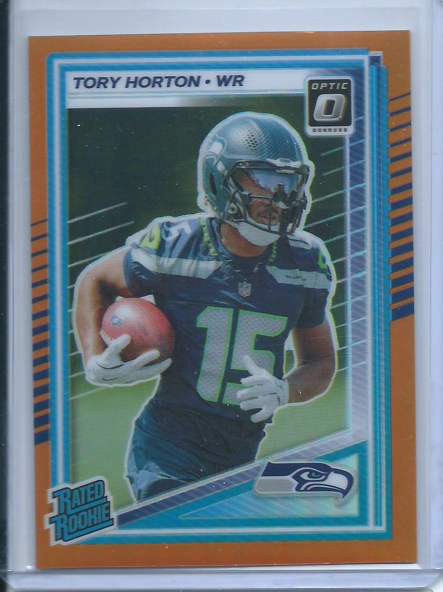 2025 Donruss Optic Tory Horton RC #295 Orange Holo Prizm #194/299 Seahawks