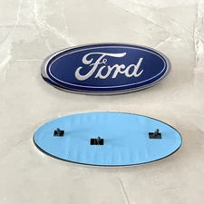 1 PCS 2004-2016 For Ford 9" x 3.5" BLUE OVAL Chrome Fits: Grille & Tailgate