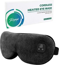 Heated Eye Mask for Dry Eyes, Cordless Warm Eye Compress, 4 Heat Levels