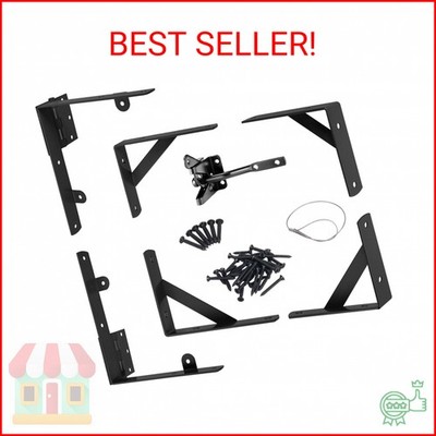 Securitoday Gate Hardware Kit for Wood Fence, Corner Brace Bracket, Anti Sag Fra