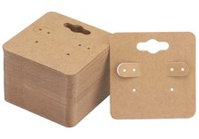 joycraft 100Pcs Earring Display Holder Cards, 2 Inch Brown 2"x2",