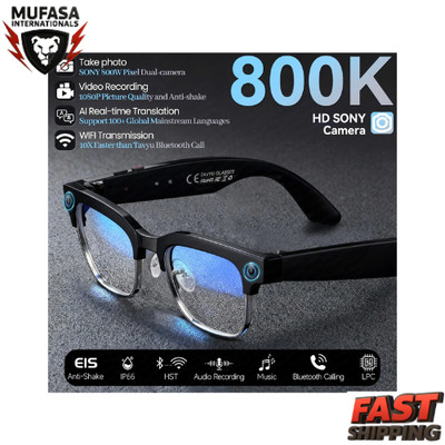 4K AI Smart Glasses HD Camera 1080P Video Music Player Call Sports Glasses