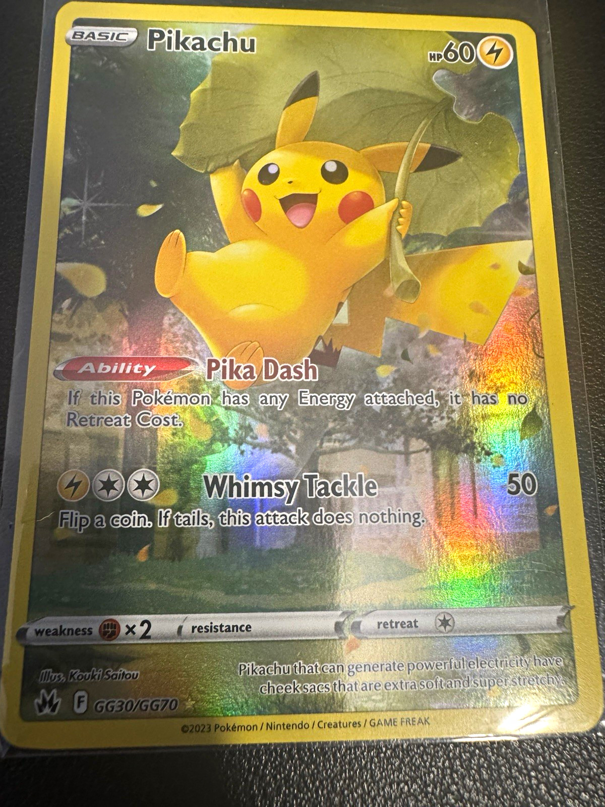 Pokemon TCG Pikachu GG30/GG70 Crown Zenith Galarian Gallery Holo UR 60HP