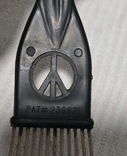 Pettine insegna pace potere nero Afro Pick vintage anni 70 - Foto 4 di 7