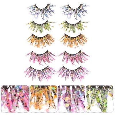  5 Pairs Wimpern Mit Glitzer Glitzer-wimpernverlängerungen Künstliche Gefälschte