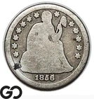 1856-O Seated Liberty Dime Large "O", Re-Punched Date, FS-2301, Strong