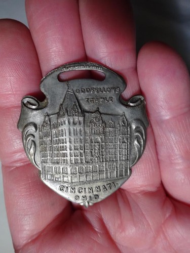 ANTIQUE WATCH FOB "ODD FELLOWS TEMPLE" CINCINNATI OHIO