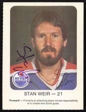 Stan Weir Autographed 1981-82 Red Rooster Card Edmonton Oilers