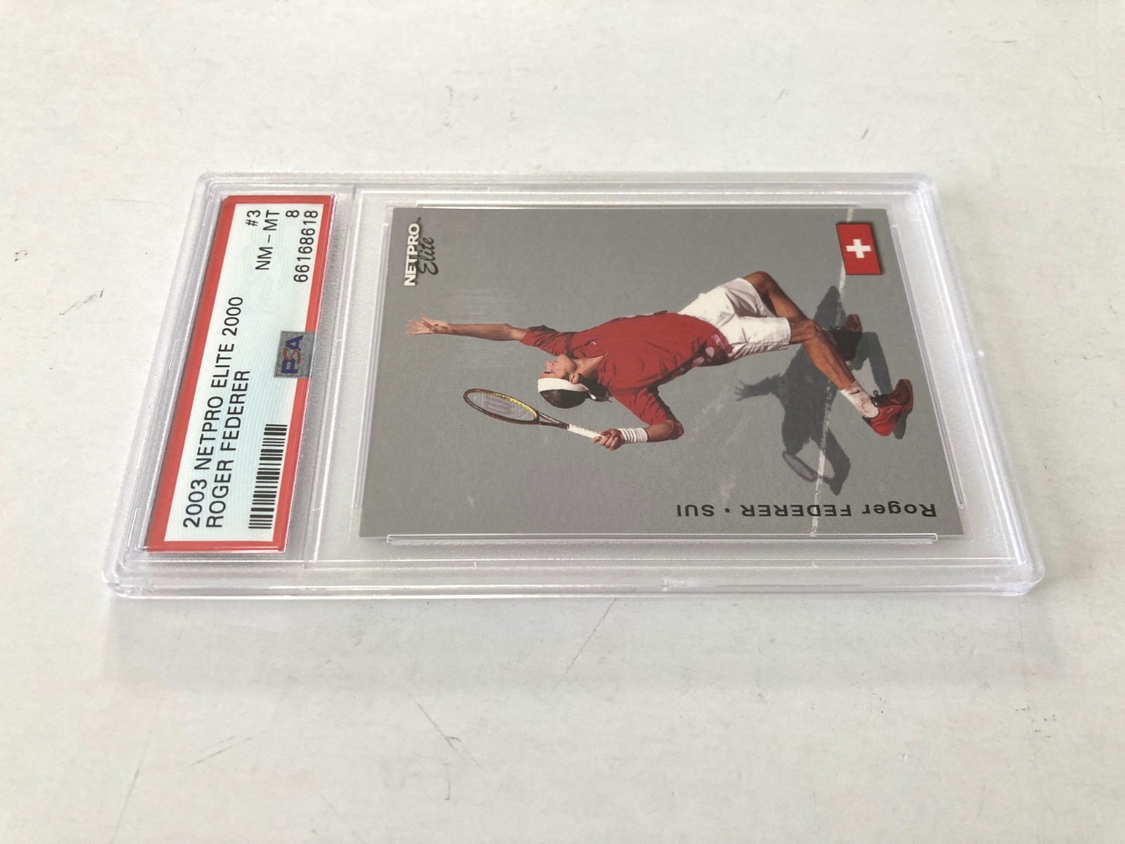 2003 NETPRO ELITE 2000 ROGER FEDERER #3 RC PSA 8 view 4