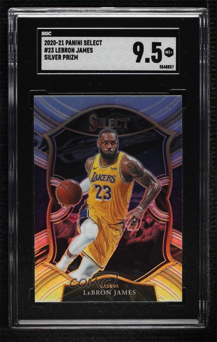 2020-21 Panini Select Concourse Silver Prizm LeBron James #23 SGC 9.5 Mint+ hs9