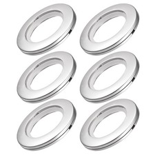 6 x Curtain Grommets Plastic 1.5" Inner Dia Drapery Eyelet Rings Gray