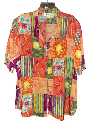 Maggie Sweet Women's Multi  colorfull Blouse SS 2x Vintage Cruise