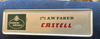 Vintage Faber Castell Pencils Original Tin all Papers 9000HB and 4 Pink Pearls