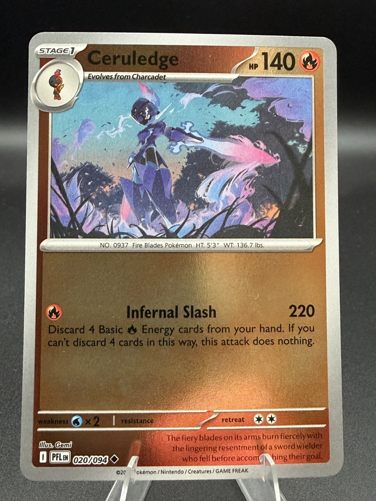 Ceruledge 020/094 ME02: Phantasmal Flames Reverse Holo- Pokemon TCG- NM