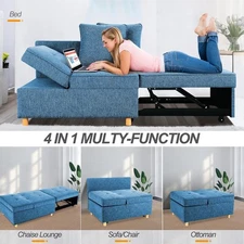 Modern 4-in-1 Convertible Sofa Bed Recliner Single Sleeper Loveseat Sofa Chair⭐⭐