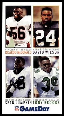 1992 GameDay Ricardo McDonald/David Wilson/Sean Lumpkin/Tony Brooks Rookie