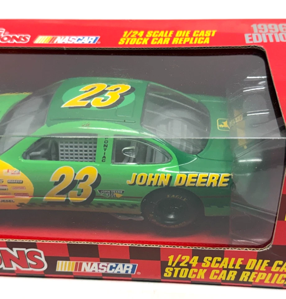 Vintage  SEALED Racing Champions 1996 Chad Little #23 John Deere 1:24 Scale Bank - Image 4 of 4
