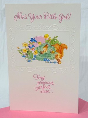 Vintage Carlton ''She's Your Baby Girl'' Congratulations/Best Wishes Greeting Card
