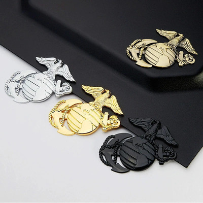 U.S. Marine Corps Metal Cars Emblem for 250th Anniversary, 3D Eagle Globe Anchor