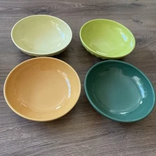Anthropologie The Latte Stoneware Pasta Bowlx4 Amelie Edition-Yellow&Green Shade