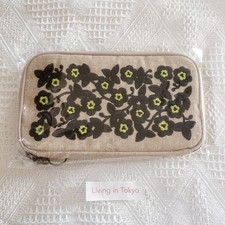 Hobonichi Techo Small Drawer Pouch Ukrainian Flowers Embroidery Linen Japan FS