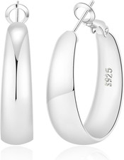 5-8Mm Tapered Design Thick Large Hoop Earrings for Women Trendy Hypoallergenic 9