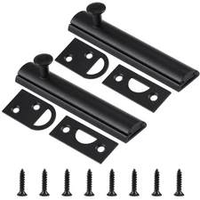 2 PCS 3" Black Solid Brass Surface Bolt Door Bolt Latch Security Slide Lock