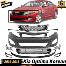 Front Bumper Cover Fascia & Grille Assembly Kit for 2014-2015 Kia Optima Korean