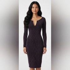 Fashion Nova Glittering Purple Long Sleeve Dress Size XS.