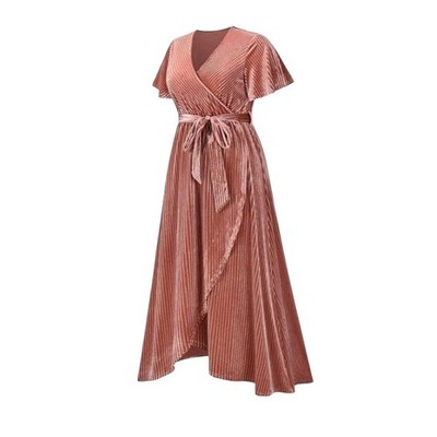 Baltic Born Andi Velvet Wrap Maxi Dress Rose Pink Size XL Valentines Day New