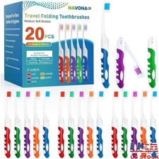 20 Pack Travel Folding Toothbrush Portable Medium Bristles Hygienic Outdoor Use