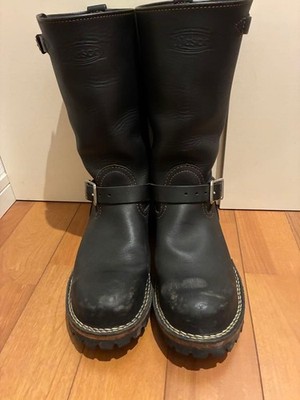 WESCO Boots Leather Black Boss Engineer Boots Size 10E
