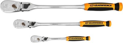 GEARWRENCH 81298T  1/4'', 3/8'' & 1/2'' Drive 90 Tooth Lockin Flex Head Ratchet Set