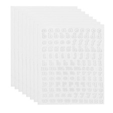 Glitter Letters Sticker 1040 Pcs 8 Sheets 0.12 Inch Adhesive Silver