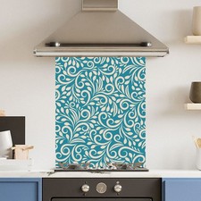 Premium Various Sizes Floral Pattern 6mm Glass Toughened Kitchen Splashback