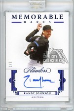Randy Johnson 2021 Flawless Memorable Marks Sapphire Autograph Card #MM-RJ2 3/7